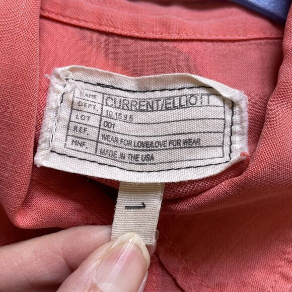 CURRENT/ELLIOT Washable Silk Blouse Top Coral Orange Women's Sz 1 S Long Sleeve - Picture 3 of 9